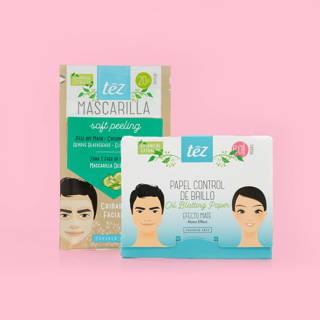 Doble Cuidado Facial: Mascarilla Soft Peeling & Papel Facial Limpiador de Grasa | Tez