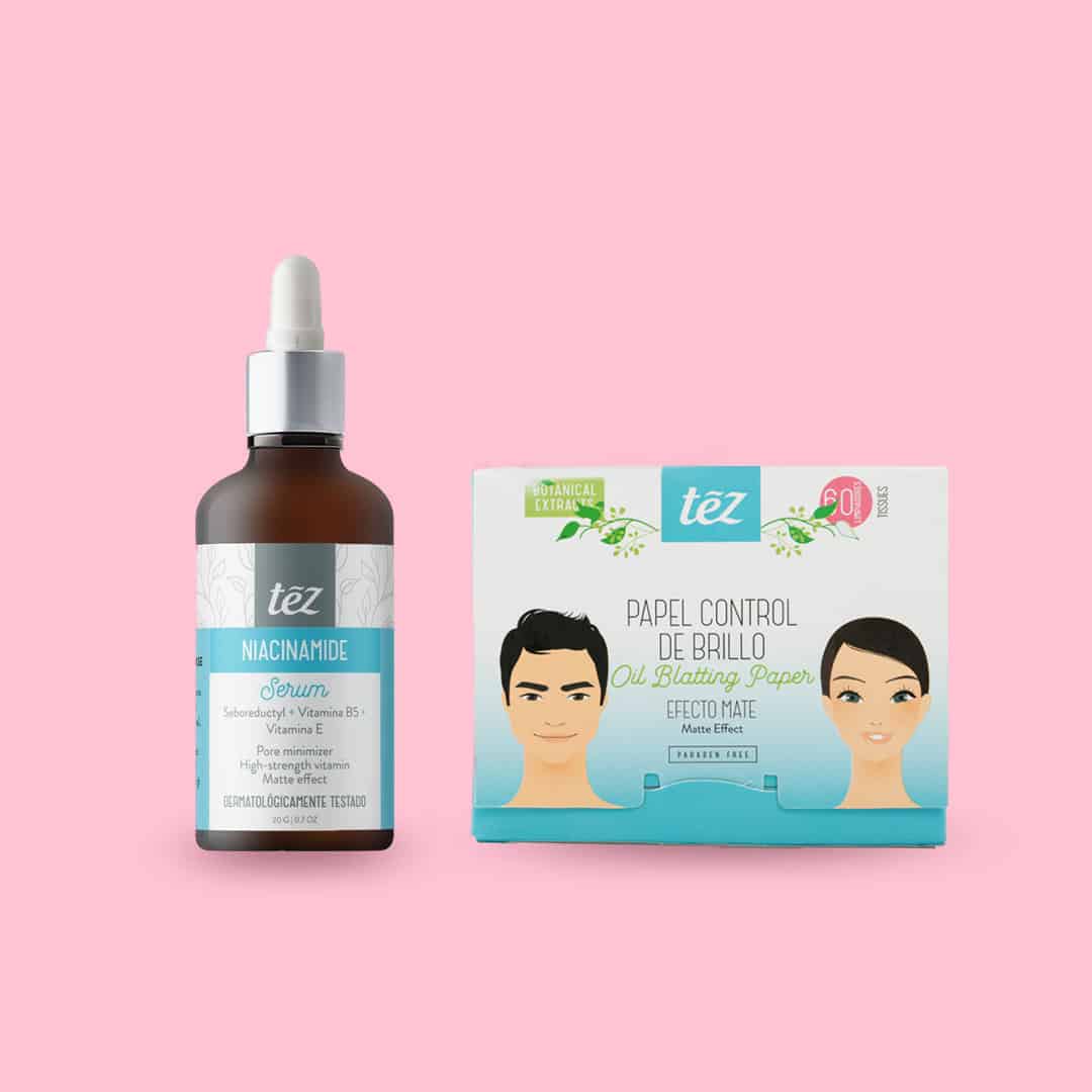 Kit Cuidado Facial Anti-Brillo: Niacinamida y Mascarilla de Burbujas | Tez alternate