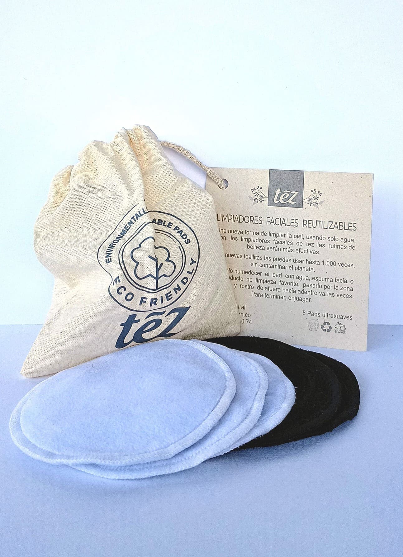 Limpiadores Faciales Reutilizables - Discos Desmaquillantes Ecológicos | Tez alternate