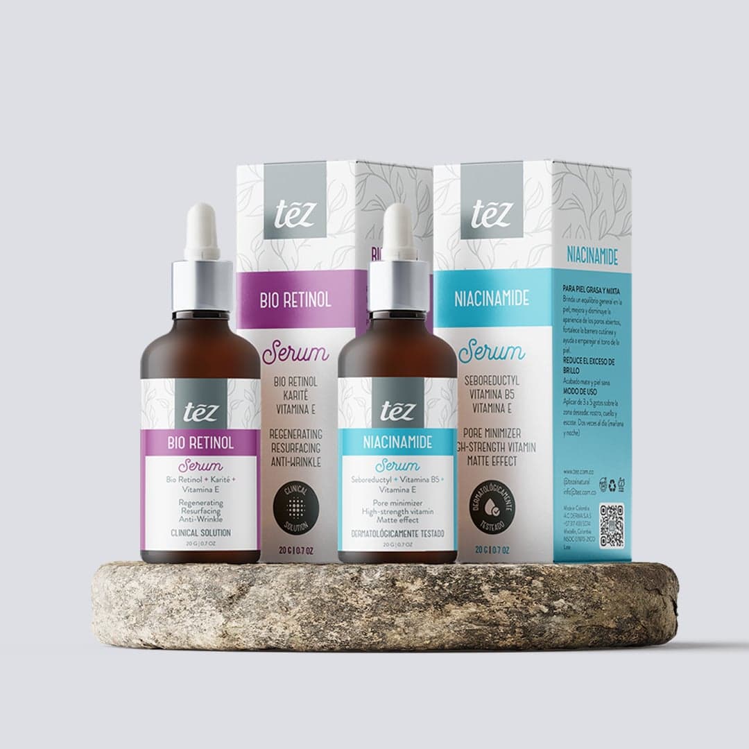 Dúo de Sérums de Bio-Retinol y Niacinamida: Transformación Avanzada para Tu Piel | Tez alternate
