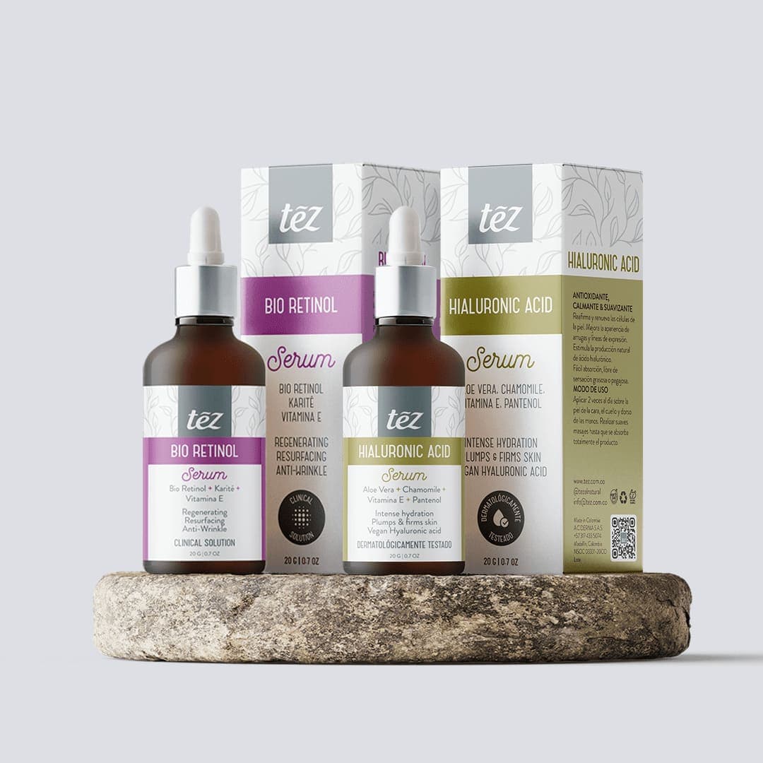 Dúo Sérum Ácido Hialurónico y Bio-Retinol: Hidratación Profunda y Renovación Celular | Tez alternate