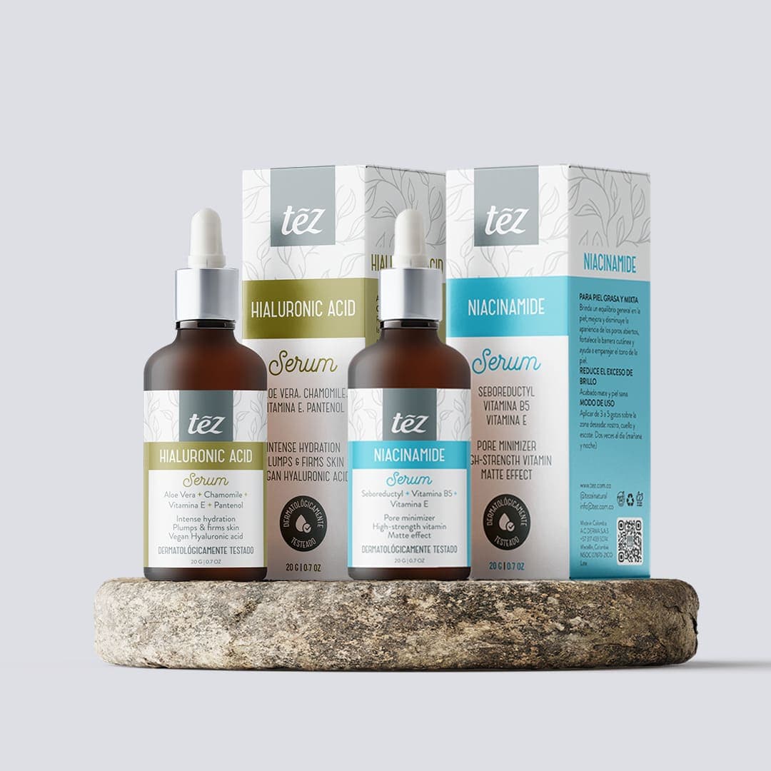 Dúo Sérum Ácido Hialurónico y Niacinamida: Hidratación Intensa y Equilibrio de la Piel | Tez alternate