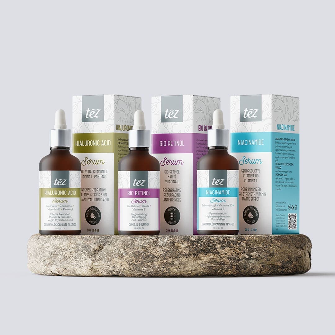 Trio Sérum Ácido Hialurónico, Niacinamida y Bio-Retinol: Hidratación, Equilibrio y Renovación | Tez